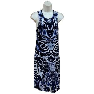 Alexander McQueen Kaleidoscope Beetle Midi Dress in Blue Size Small